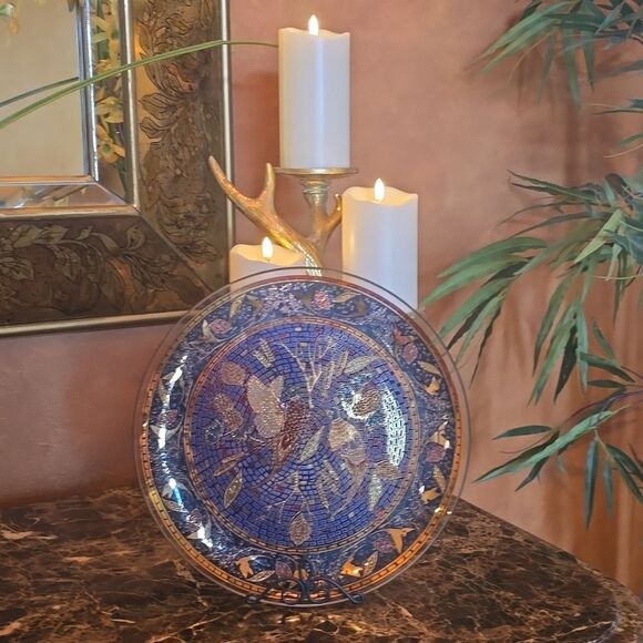 Vintage Houze Art Glass Decorative Mosaic Plate.Excellent Cond! - Picture 10 of 10